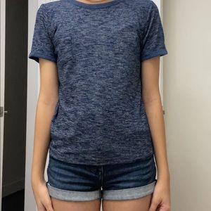 A navy blue loose shirt
